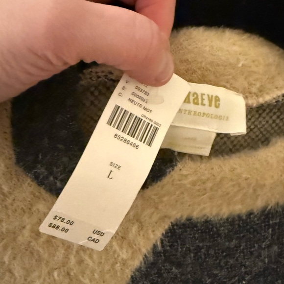 NWT Maeve Striped Knit Midi Skirt and Top in Charcoal and Tan - Picture 8 of 15